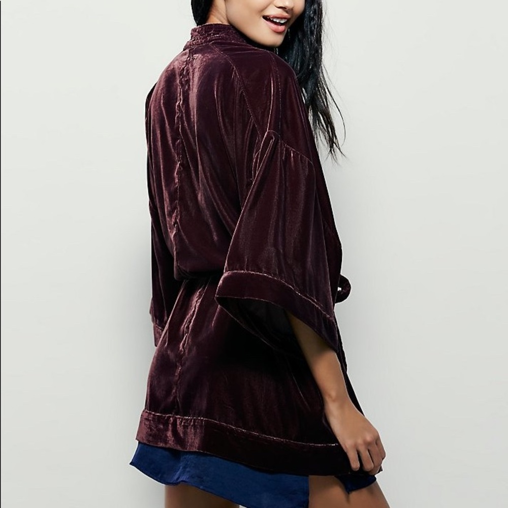 Free people purple velvet robe